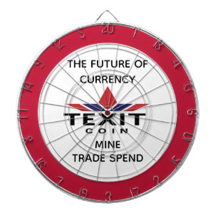 Texit Coin Metal Cage with Logo and Slogan Dartboard