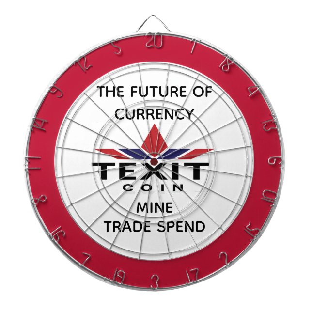 Texit Coin Metal Cage with Logo and Slogan  Dartboard (Front)