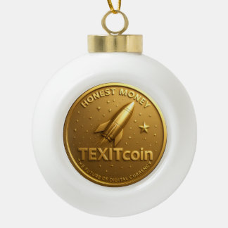 TexitCoin Gold Coin Christmas Ceramic Ball Christmas Ornament