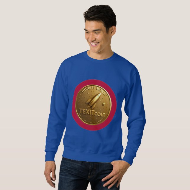 TexitCoin Official Logo On Back Coin on Front Sweatshirt (Front Full)
