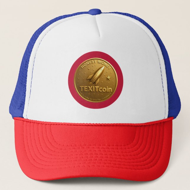 TexitCoin Official Logo On Back Coin on Front Trucker Hat (Front)