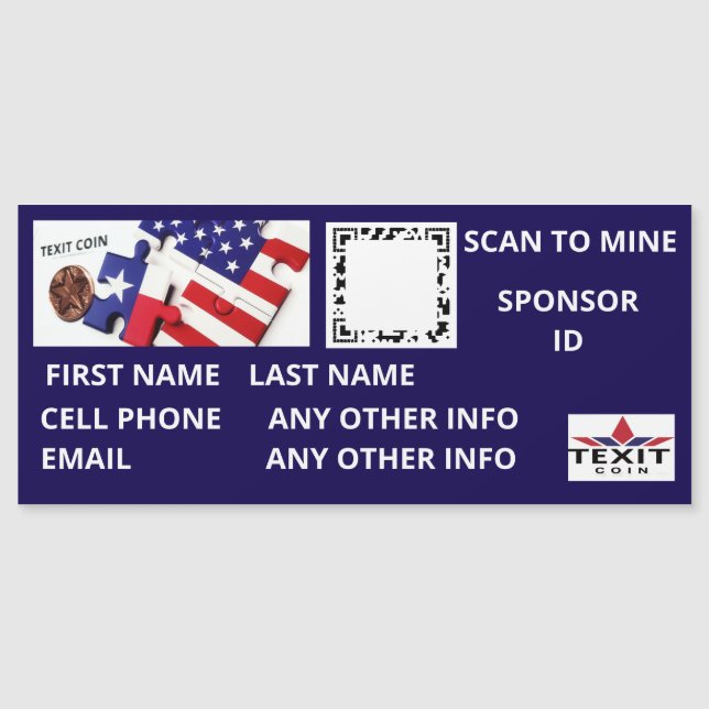 Texitcoin Scan to Mine QR Code Magnet (Front)