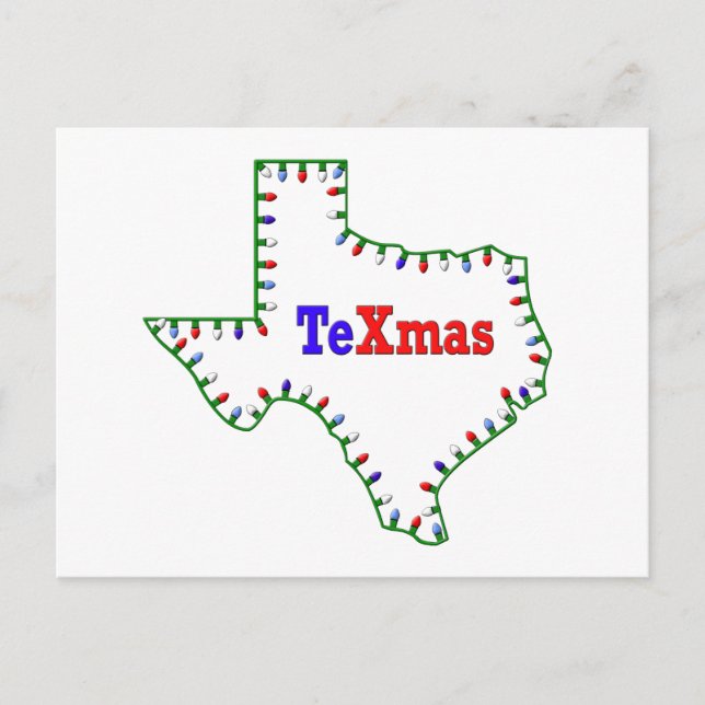 TeXmas Lights Holiday Postcard (Front)