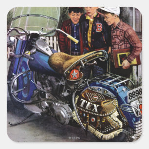 Tex's Motorcycle Square Sticker