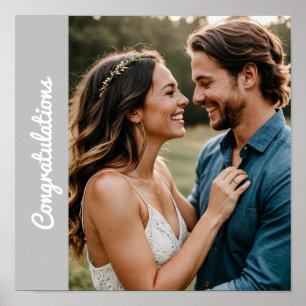 text and photo custom personal engagement Poster