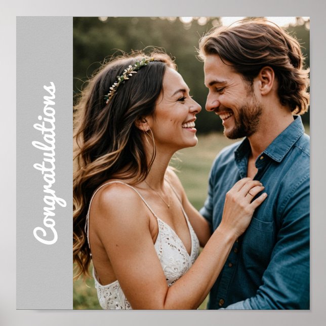 text and photo custom personal engagement  poster (Front)