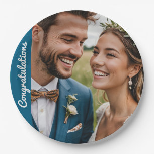 text and photo custom personalised party  paper plate