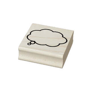 Text Balloon Bubble - Thinking or Dreaming - Right Rubber Stamp