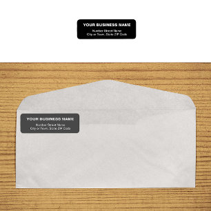 Text Based Black Business Return Address Label