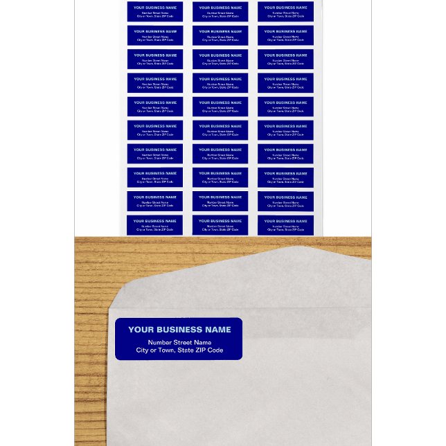 Text-Based Blue Business Return Address Label (Creator Uploaded)