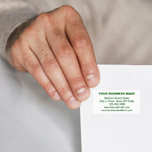 Text Based Business Brand in Green on Address Label