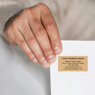 Text Based Business Brand on Light Brown Address Label