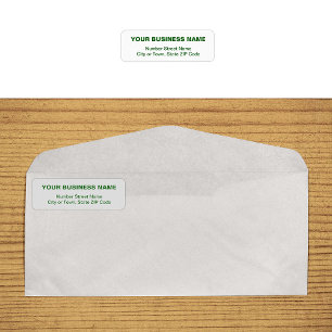 Text Based in Green Business Return Address Label