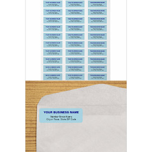 Text-Based Light Blue Business Return Address