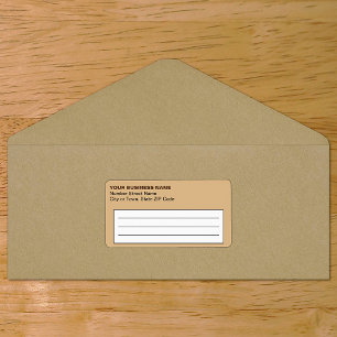 Text Based Light Brown Business Shipping Label