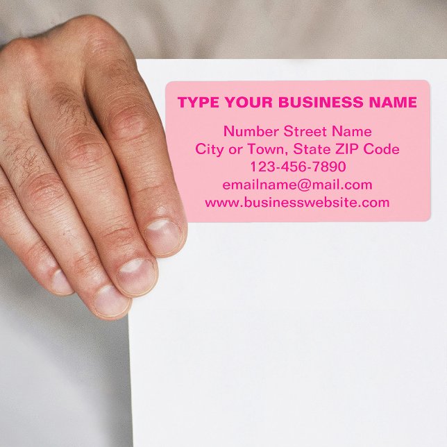 Text Based Monochrome Pink Brand on Shipping Label (Shipping label with your business brand in monochrome pink and plain text)