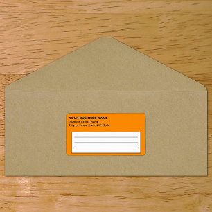 Text Based Orange Business Shipping Label