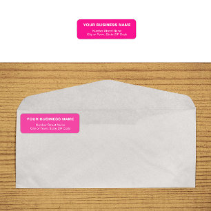 Text Based Pink Business Return Address Label