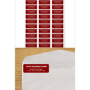 Text-Based Red Business Return Address Label