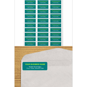 Text-Based Teal Green Business Return Address