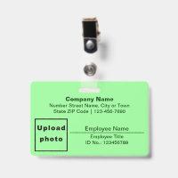 Text Based W/ Employee Photo Rectangle Light Green