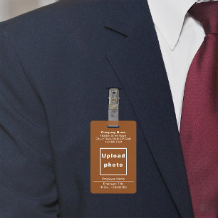 Text Based With Employee Photo Brown Badge ID Badge