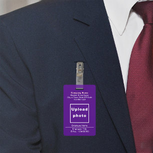 Text Based With Employee Photo Purple Badge ID Badge