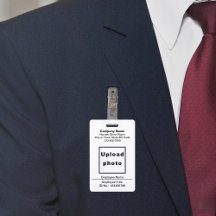 Text Based With Employee Photo White Badge