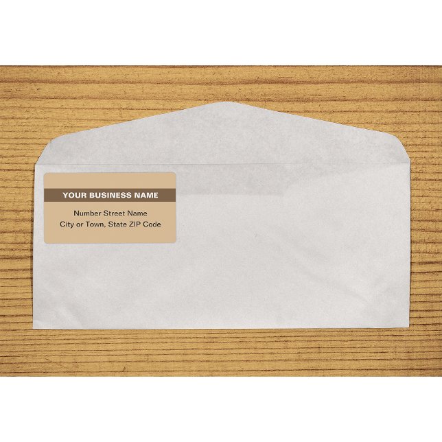 Text Based With Highlight Light Brown Shipping (Plain text light brown shipping label with your highlighted business name on envelope)