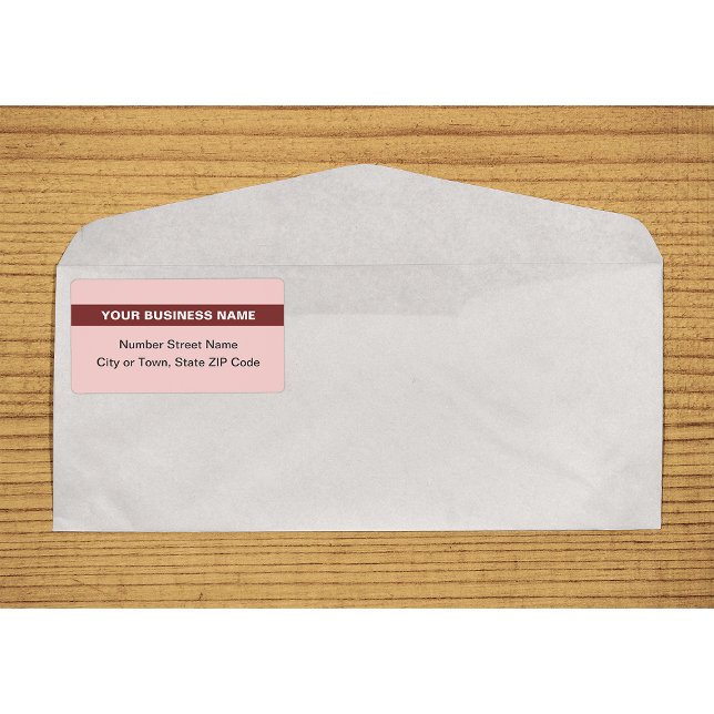 Text Based With Highlight Light Red Shipping Label (Plain text light red shipping label with your highlighted business name on envelope)