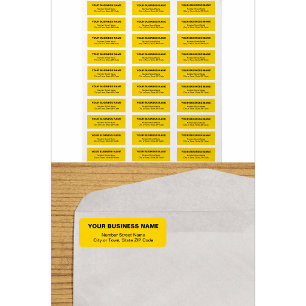 Text-Based Yellow Business Return Address Label