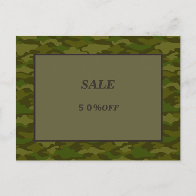 Text Blank Custom Camo Postcard (Front)
