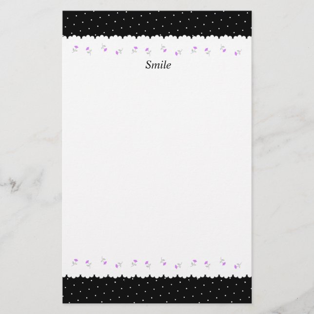 Text Custom Blank & Dot (Black) Letter Paper (Front)