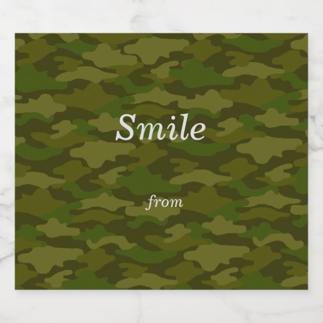 Text Custom Camouflage (Khaki) Food Label (Single Label)