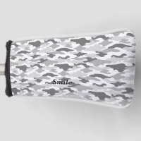 Text Custom Camouflage (White) Golf Head Cover
