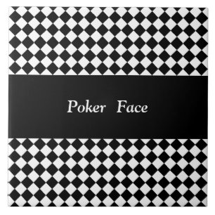 Text Custom Check (Black× White) Tile