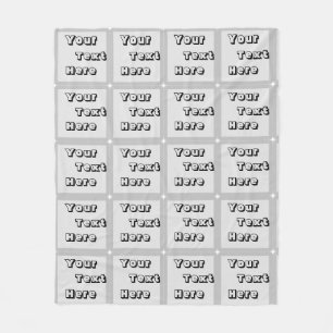 text Custom Company font Logo Pattern on Fleece Blanket