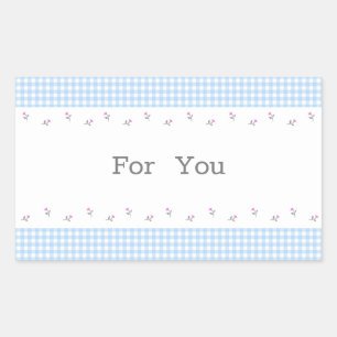 Text Custom Open & Check (Blue)  Rectangular Sticker