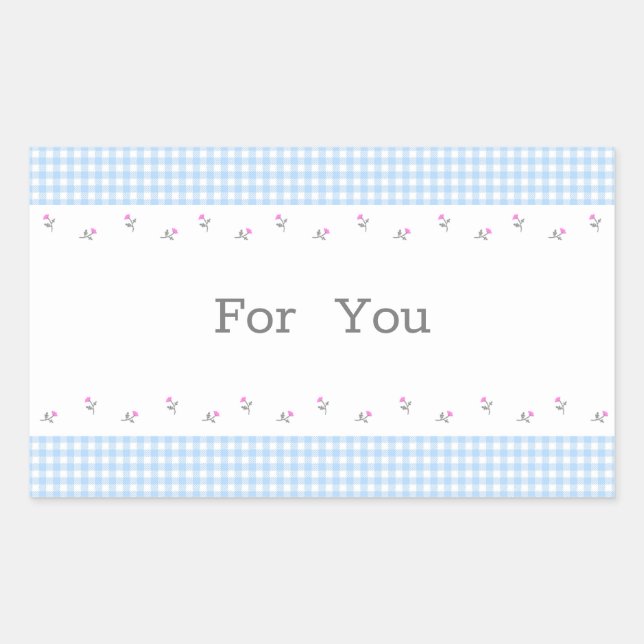 Text Custom Open & Check (Blue) Rectangular Sticker (Front)