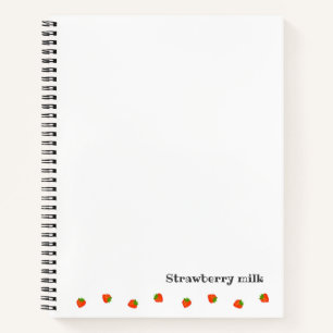 Text Custom STRAWBERRY MILK Notebook