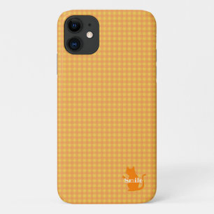 Text Customization CAT Check Orange Case-Mate iPhone Case