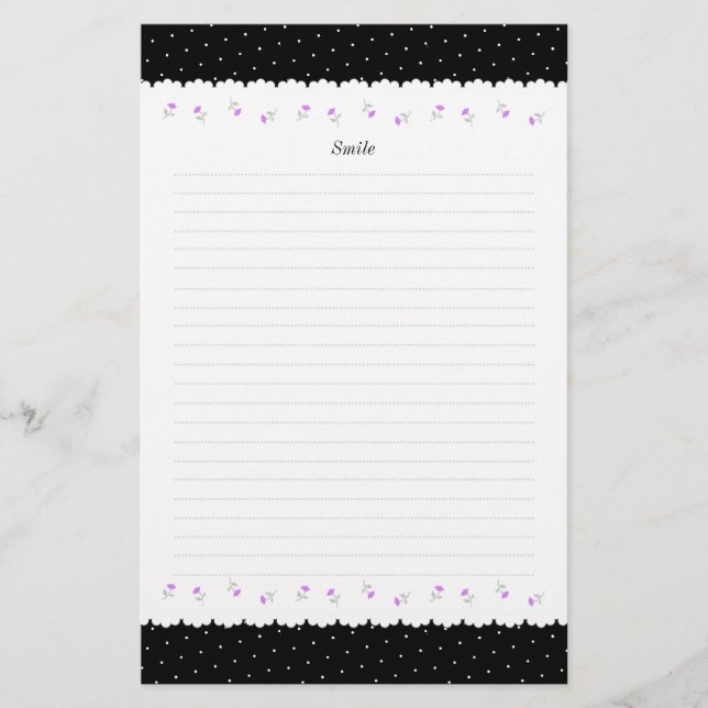 Text Customization Field Black Letter Stationery (Front)