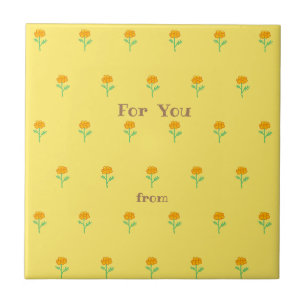 Text Customization Marie Gold Yellow Tile