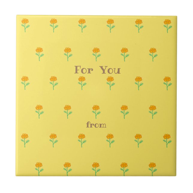 Text Customization Marie Gold Yellow Tile (Front)