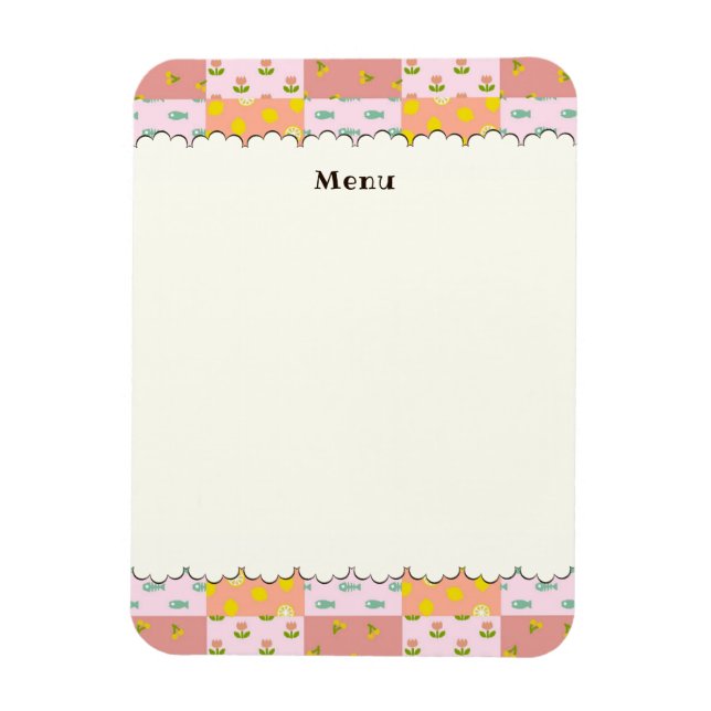Text Customization Patchwork Pink Magnet (Vertical)