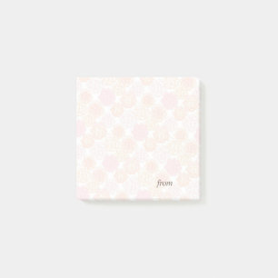 Text Customization Rose Ivory Post-It Notes