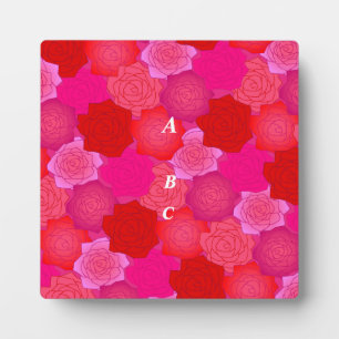 Text Customization Rose Pink Photo Plaque