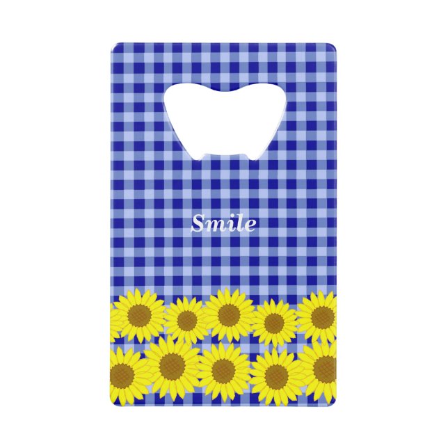 Text Customization Sunflower Check Navy (Front)