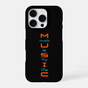 Text design about music iPhone 16 pro case