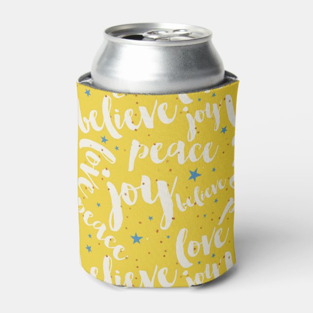 Text Design- Joy Love Peace Believe Can Cooler (Can Front)